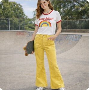 HAMMIES Yellow Corduroy Bell Bottoms